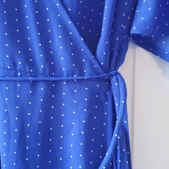 LULUS FARAH ROYAL BLUE TRUE WRAP DRESS MIDI SIZE MEDIUM SIZE MEDIUM LULU'S - Picture 6 of 14